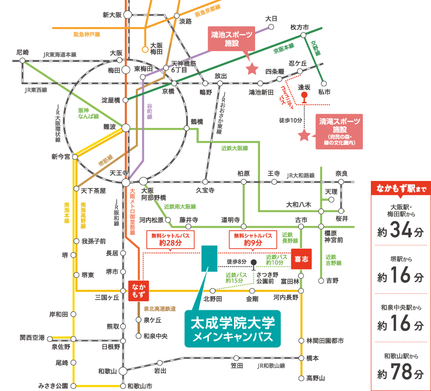南海高野線・大阪メトロ「なかもず」駅
